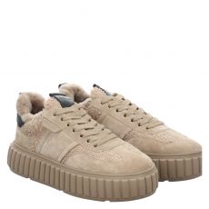  Mary & Co, Braun, Veloursleder-Sneaker in beige für Damen