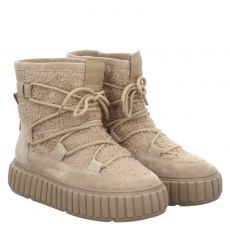  Mary & Co, Braun, Veloursleder-Schnürstiefel in beige für Damen