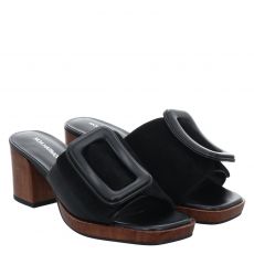  Noa Harmon Veloursleder-Pantolette in schwarz für Damen