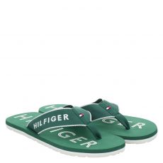  Tommy Hilfiger, Sporty Hilfiger Beach Sandal, Textil-Zehentrenner in grün für Herren