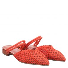  Valentina Textil-Pantolette in rot für Damen