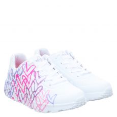  Skechers, Uno Lite - Metallic Joy, Synthetik-Sneaker in weiß für Kinder