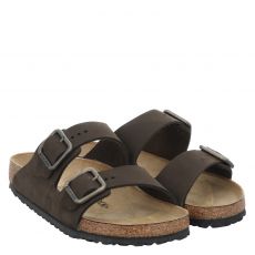  Birkenstock, Arizona Wb Lenb Normal, Nubukleder-Pantolette in braun für Herren