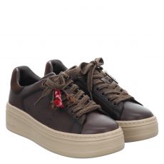  Tamaris, Da.-schnürer, Glattleder-Sneaker in braun für Damen