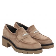  Tamaris, Da.-slipper, Veloursleder-Trotteur in beige für Damen
