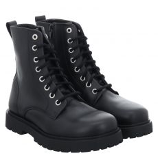  Birkenstock, Highwood Mid Lace Schmal, Glattleder-Schnürstiefel in schwarz für Damen