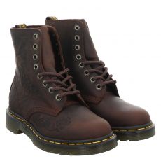  Dr.Martens, 1460 Pascal Emboss Floral, Fettleder-Schnürstiefel in braun für Damen