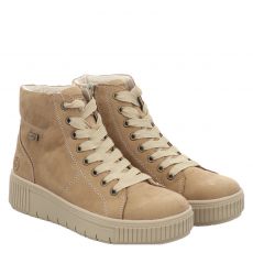  Remonte, Stiefelette, Veloursleder-Schnürstiefel in beige für Damen