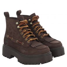  Timberland, Stone Street Mid Lace Up Boot, Veloursleder-Schnürstiefel in braun für Damen