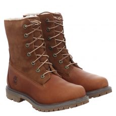  Timberland, Premium Mid Warm Braun, Veloursleder-Schnürstiefel für Damen