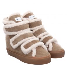 INUIKII, SHEARLING VELCRO WEDGE, BEIGE 