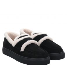 Inuikii, Shearling Loafer Plain, Veloursleder-Sneaker in schwarz für Damen