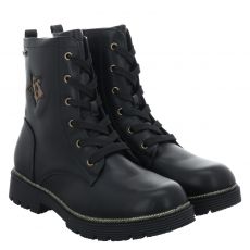  Indigo Kalbsleder-Winterstiefel in schwarz für Kinder