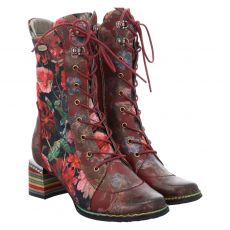  Laura Vita, Rot, Glattleder-Schnürstiefel in mehrfarbig für Damen