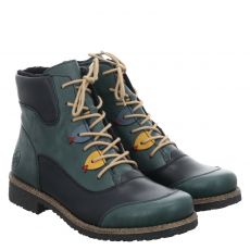  Rieker, Hwk Damen Stiefel, Glattleder-Schnürstiefel in grün für