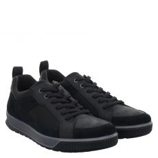  Ecco Fettleder-Sneaker in schwarz für Herren