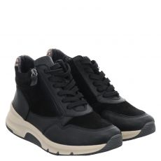  Comfort Lover, Jasmin 12 H, Veloursleder-Schnürstiefel in schwarz für Damen