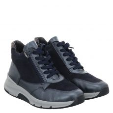  Comfort Lover, Jasmin 12 H, Veloursleder-Schnürstiefel in blau für Damen