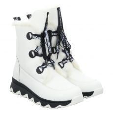  2go, Warmfutter, Glattleder-Schnürstiefel in weiß für Damen