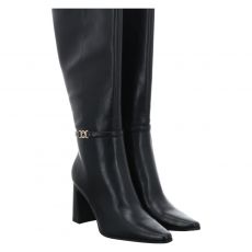  Marco Tozzi, Women Boots, hoher Glattleder-Stiefel in schwarz für Damen