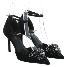  Tamaris, Da.-pumps, Textil-Pumps in schwarz für Damen