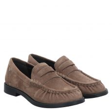  Tamaris, Da.-slipper, Veloursleder-Mokassin in taupe für Damen