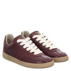  Schuhengel, Rot, Glattleder-Sneaker in bordeaux für Damen