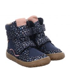  Froddo, Barefoot Tex Winter, Veloursleder-Winterstiefel in blau für Kinder
