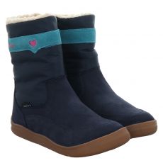  Richter, Barfuß, Veloursleder-Winterstiefel in blau für Kinder