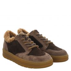 Paul Green, 0080-5369-010, Veloursleder-Sneaker in braun für Damen