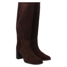  Högl, Schaftweite M, hoher Veloursleder-Stiefel in braun für Damen