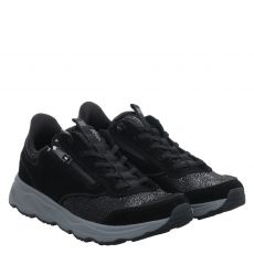  Waldläufer, Tessi-h /easy Access, klassischer Veloursleder-Slipper in schwarz für Damen
