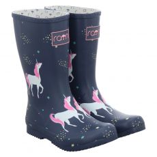  Rajn, Glowing Unicorn, Gummi (synth.)-Regenstiefel in blau für Kinder