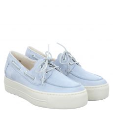  Paul Green, 0080-1197-090, Veloursleder-Halbschuh in blau für Damen