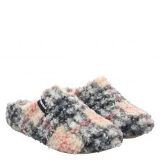  Verbenas, York Plaid Borrego, Textil-Hausschuh in beige für Damen