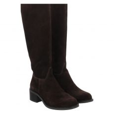  Schuhengel hoher Veloursleder-Stiefel in braun für Damen