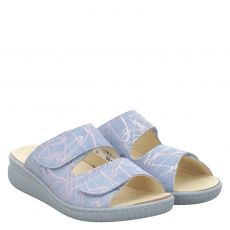  Belvida Veloursleder-Pantolette in blau für Damen