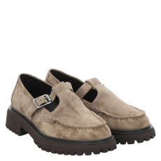  Paul Green, 0080-1259-003, Veloursleder-Mokassin in beige für Damen
