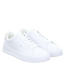  Tommy Hilfiger, Th Court Lth, Glattleder-Sneaker in weiß für Herren