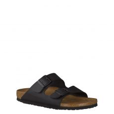  Birkenstock, Arizona Schmal, Kunstleder-Pantolette in schwarz für Damen