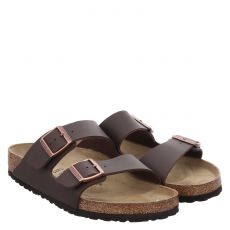  Birkenstock, Arizona Normal, Kunstleder-Pantolette in braun für Herren