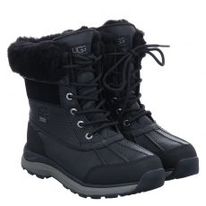 Ugg, Adirondack Boot Iii, warmer Glattleder-Stiefel in schwarz für Damen