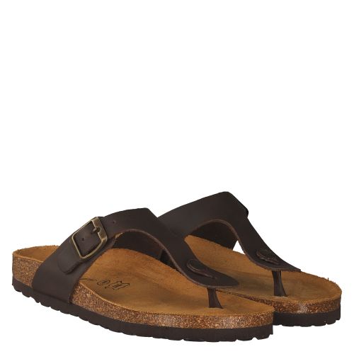 Lieblingspaar Fettleder-Pantolette in braun für Damen