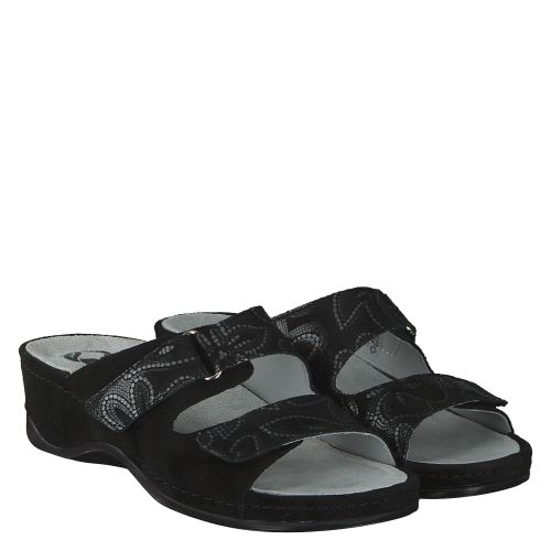 Mubb Veloursleder-Hausschuh in schwarz für Damen