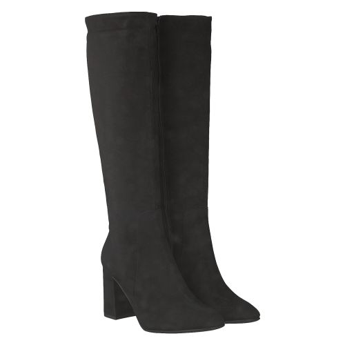 Fernando Strappa hoher Nubukleder-Stiefel in schwarz für Damen