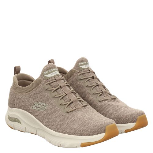 Skechers Arch Fit sportiver Textil Slipper in beige f r Herren