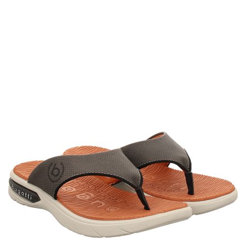 Bugatti, Socotra, Kunstleder-Pantolette in grau für Herren