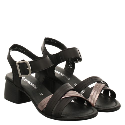Remonte Glattleder Sandalette in schwarz fur Damen