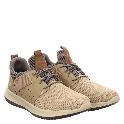 Skechers Delson Camben Textil Slipper in beige fur Herren