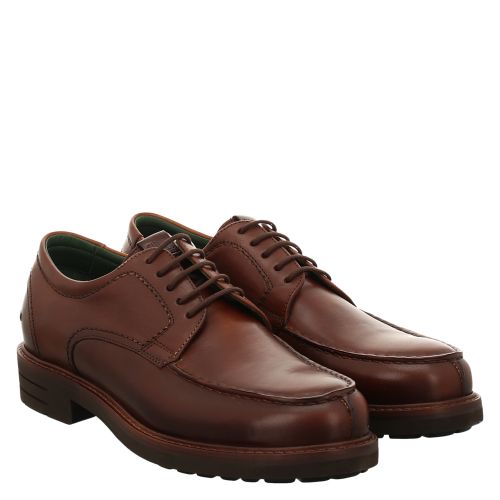 GALIZIO TORRESI, SCHNÜRSCHUHE, LEDER, TUNIT, BRAUN